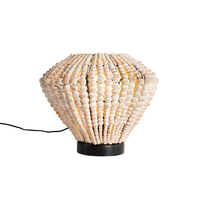 QAZQA Oosterse tafellamp beige met kralen - Moti