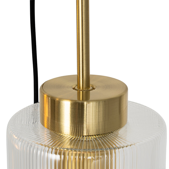 QAZQA Art Deco hanglamp goud met glas 7-lichts - Laura