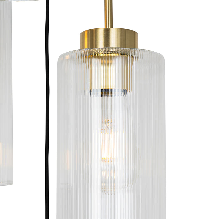QAZQA Art Deco hanglamp goud met glas 7-lichts - Laura