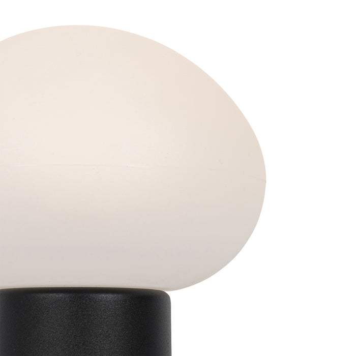 QAZQA Set van 2 tafellampen mushroom zwart incl. LED oplaadbaar -