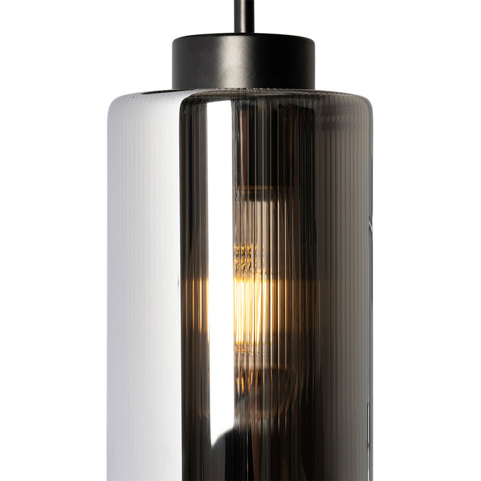 QAZQA Art Deco wandlamp zwart met smoke glas - Laura