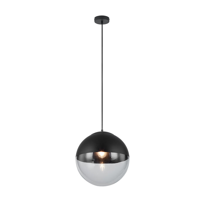 QAZQA Retro hanglamp zwart met helder glas 35 cm - Eclipse