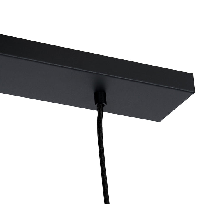 QAZQA Retro hanglamp zwart met helder glas langwerpig 3-lichts -