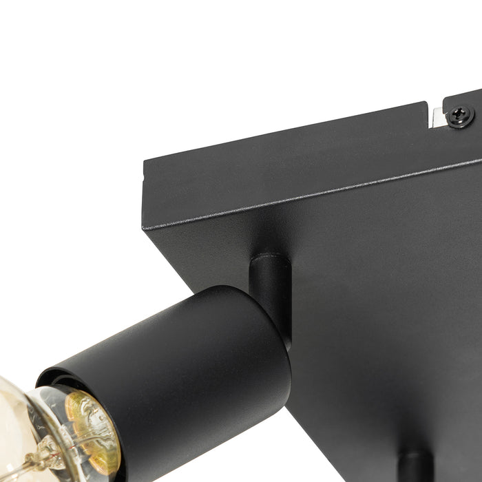 QAZQA Moderne spot zwart vierkant 4-lichts - Facil