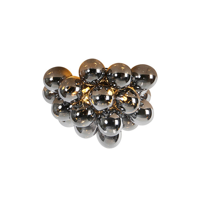 QAZQA Smart plafondlamp zwart met smoke glas incl. 6 Wifi G9 - Uvas