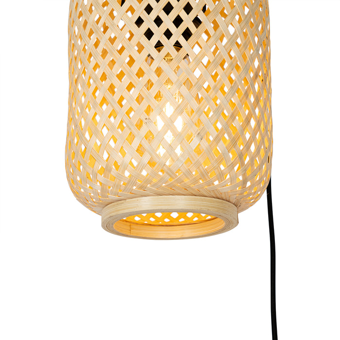 QAZQA Oosterse hanglamp bamboe 3-lichts - Yvonne