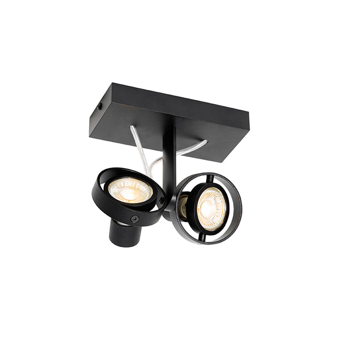 QAZQA Moderne spot zwart 2-lichts - Master 50