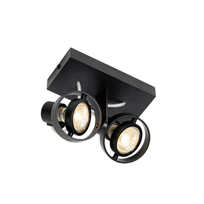 QAZQA Moderne spot zwart 2-lichts - Master 50