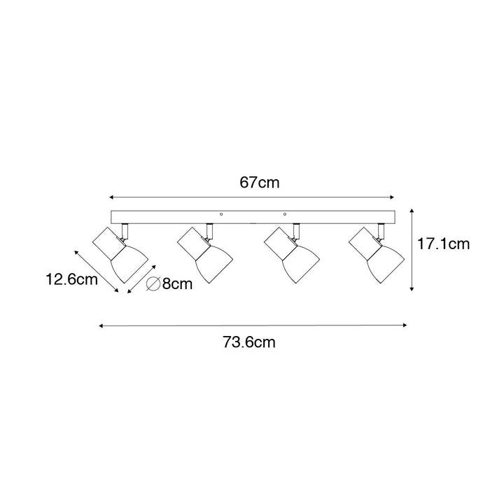 QAZQA Plafondspot hout met wit verstelbaar 4-lichts - Thorin