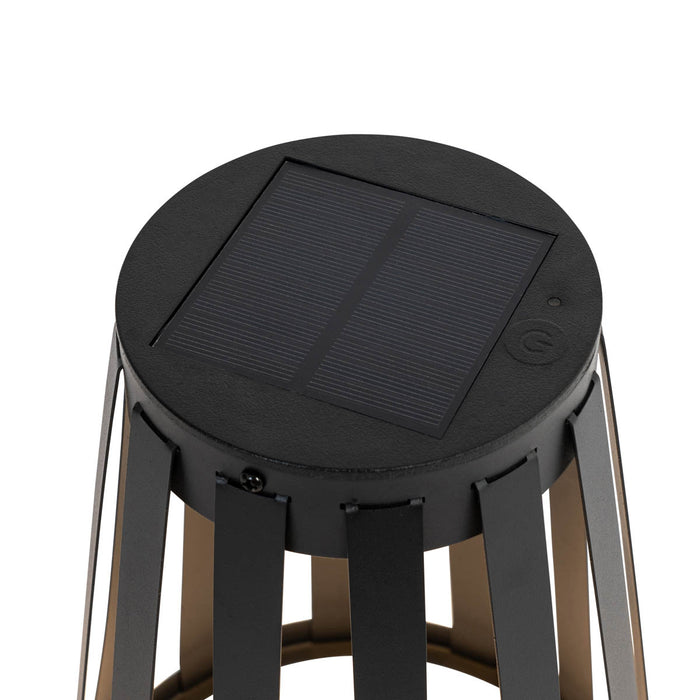 QAZQA Buiten tafellamp zwart incl. LED 3-staps dimbaar solar en