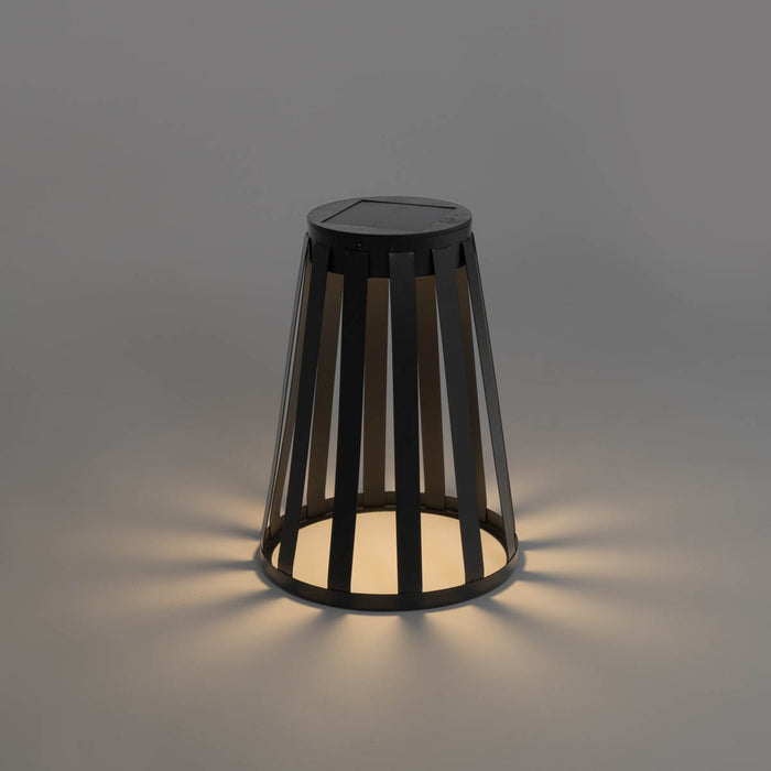 QAZQA Buiten tafellamp zwart incl. LED 3-staps dimbaar solar en