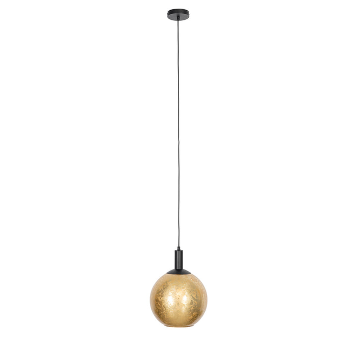 QAZQA Design hanglamp zwart met goud glas - Bert