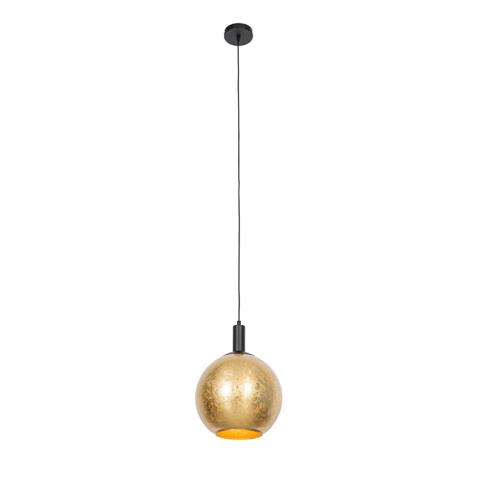 QAZQA Design hanglamp zwart met goud glas - Bert
