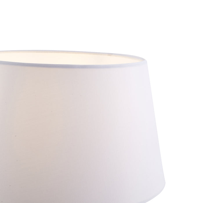 QAZQA Vloerlamp brons met witte kap en verstelbare leeslamp - Ladas