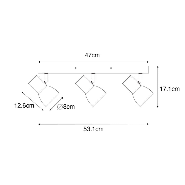QAZQA Plafondspot hout met wit verstelbaar 3-lichts - Thorin