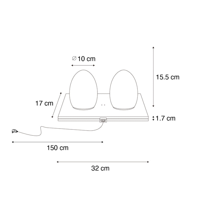 QAZQA Set van 2 tafellampen wit RGBW oplaadbaar - Eggo