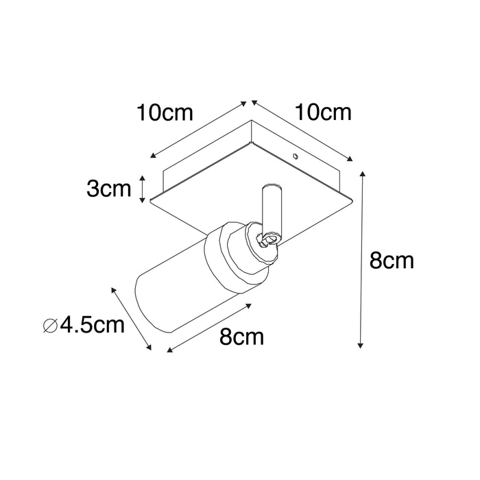 QAZQA Moderne badkamer spot zwart IP44 - Japie