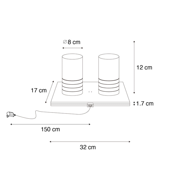 QAZQA Set van 2 tafellampen goud RGBW oplaadbaar - Alessia