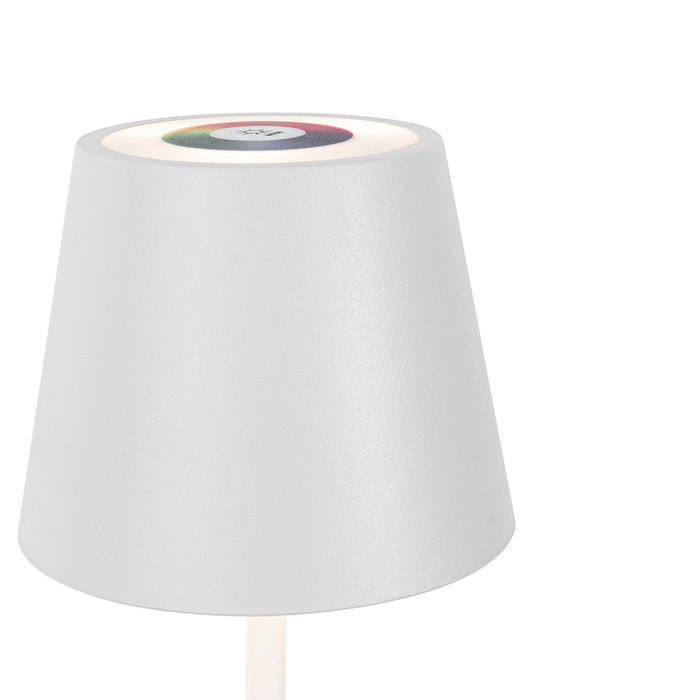 QAZQA Tafellamp wit incl. LED dimbaar en oplaadbaar RGB IP54 -