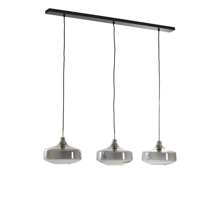 Light&living Hanglamp 3L 120x30x21 cm SOLNA antiek brons+smoke glas