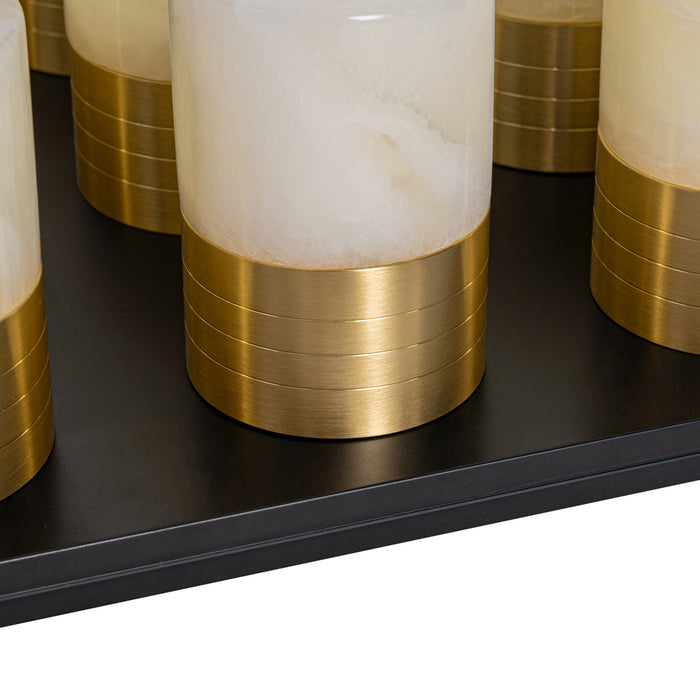 QAZQA Set van 12 tafellampen goud RGBW oplaadbaar incl. laadstation -