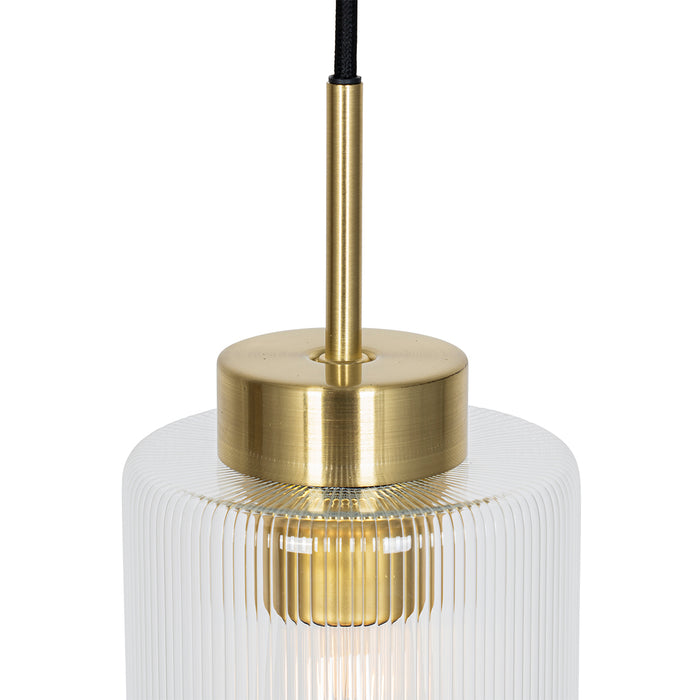 QAZQA Art Deco hanglamp goud met glas 4-lichts - Laura