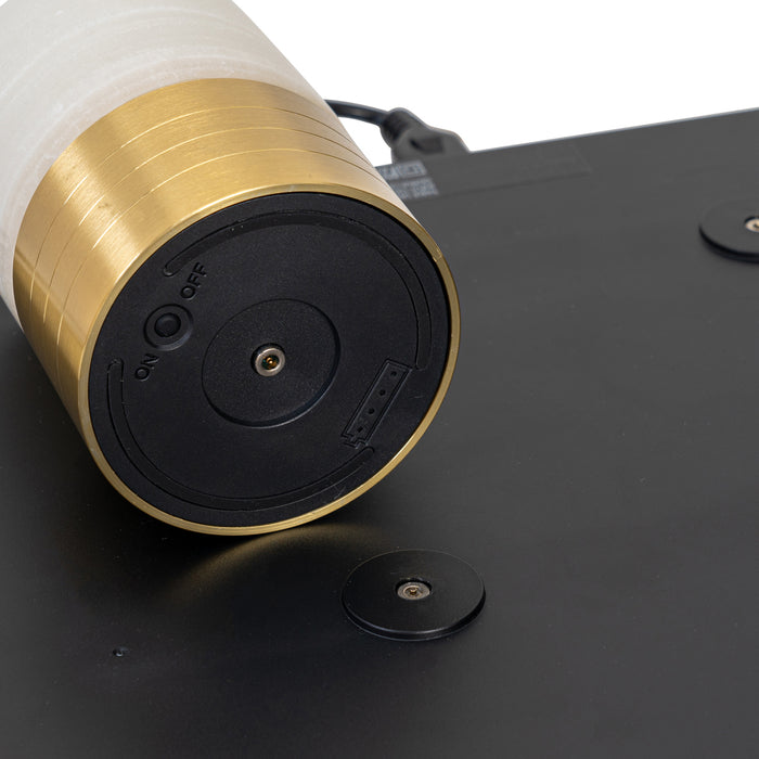 QAZQA Set van 12 tafellampen goud RGBW oplaadbaar incl. laadstation -