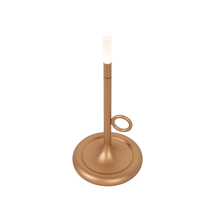 QAZQA Set van 2 buiten tafellampen goud met dimmer oplaadbaar -