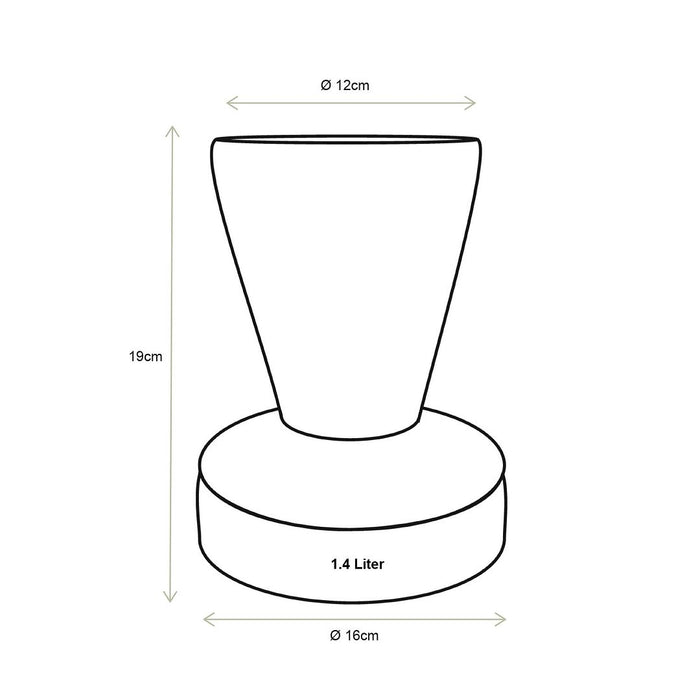 vtwonen Glazen Trompet Vaas - Bloemenvaas - Zand - 16x19cm