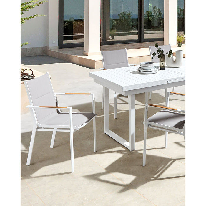 Beliani - BUSSETO - Tuinstoel set van 4 - Grijs - Aluminium