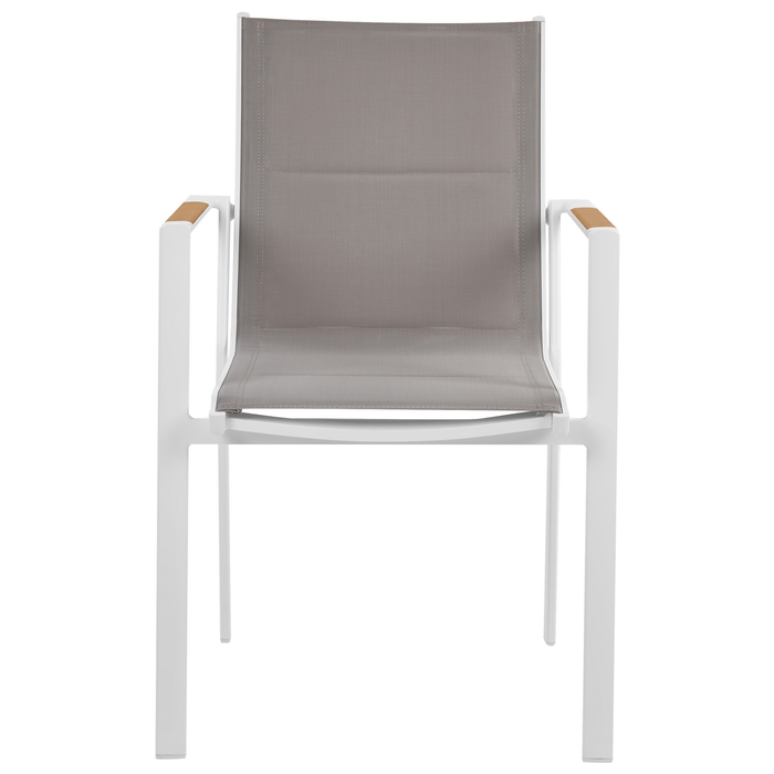 Beliani - BUSSETO - Tuinstoel set van 4 - Grijs - Aluminium