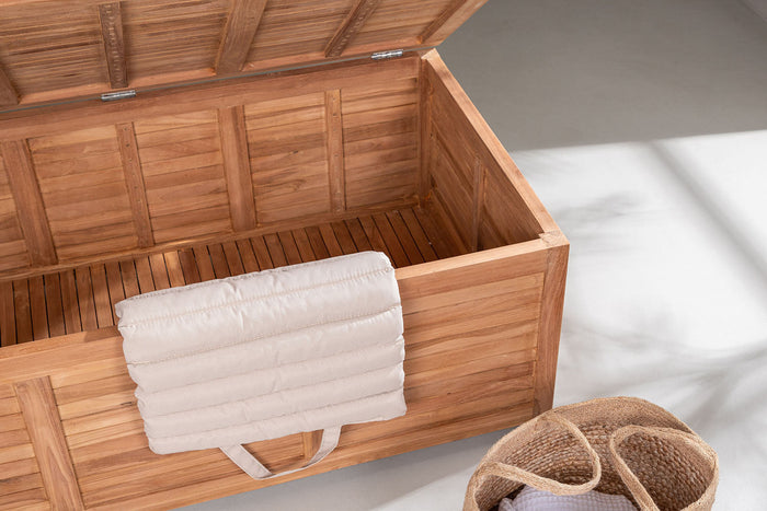 Rebellenclub Halon Kussen Opbergbox - 130 x 70cm - Naturel Hout