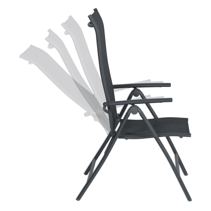 Garden Impressions Santos tuinstoel donker grijs - 4 stuks