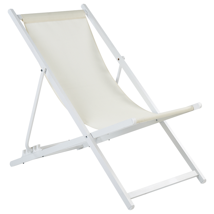 Beliani - LOCRI II - Strandstoel - Wit|Beige - Polyester