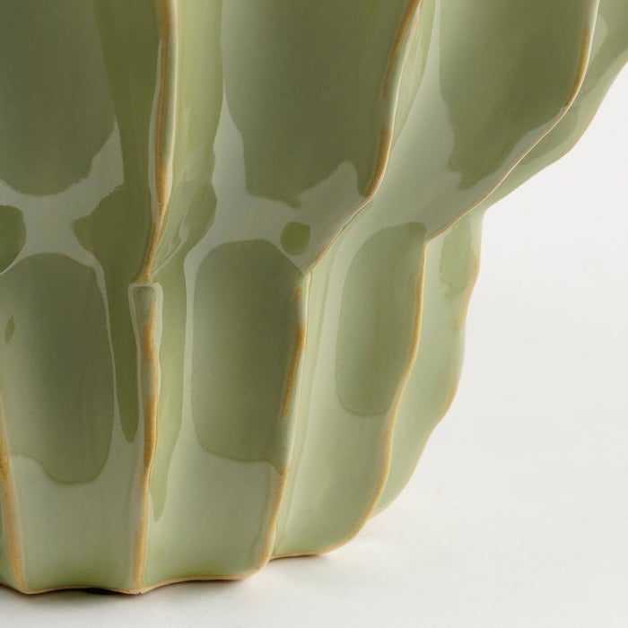 Mica Decorations Altea Vaas - H28 x Ø24,5 cm - Keramiek - Lichtgroen