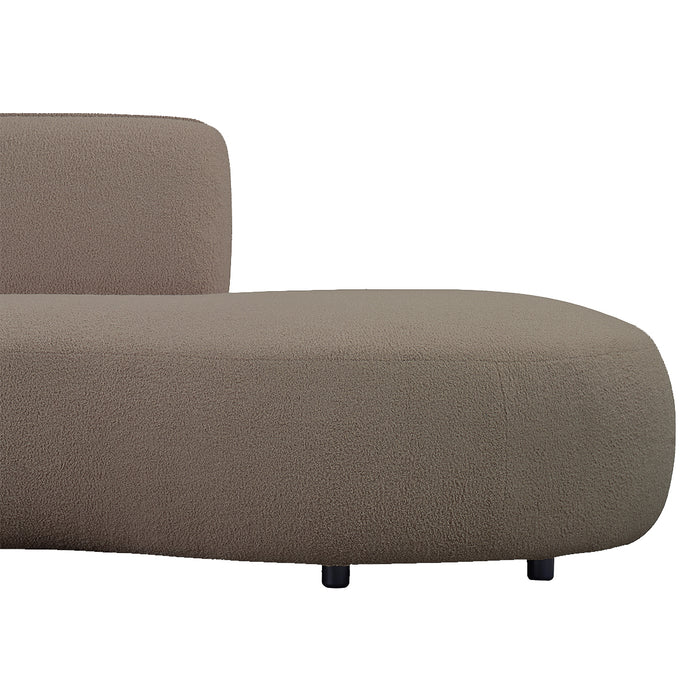 by fonQ Soft Ottomane Bank Rechts - Bouclé - Taupe