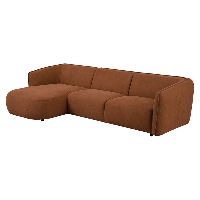 by fonQ Soft Hoekbank met Chaise Longue Links - Micro Chenille - Terra