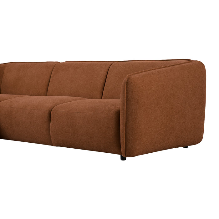 by fonQ Soft Hoekbank met Chaise Longue Links - Micro Chenille - Terra