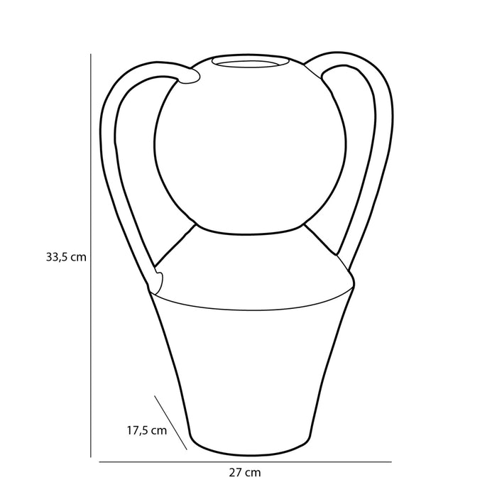 Mica Decorations Stratt Vaas - Keramiek - Geel, Wit