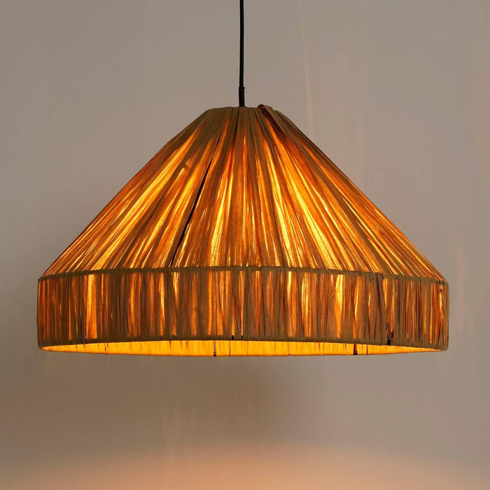 Mica Decorations Elisa Hanglamp - H18 x Ø30 cm - Raffia - Lichtbruin