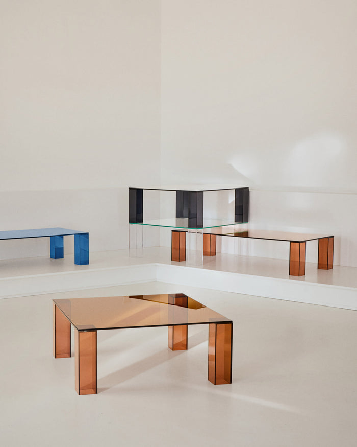 Kave Home - Adularia salontafel van bruin gehard glas 140 x 60 cm