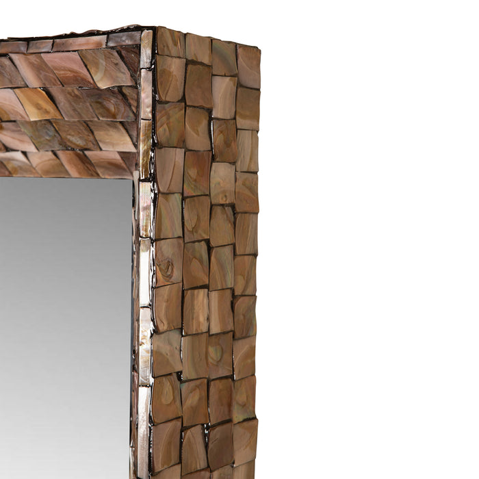 PTMD Chelsae Bronze poly rectangle shell mirror