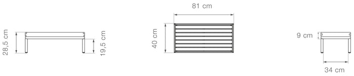 Houe Level bijzettafel 81x40 frame Muted White