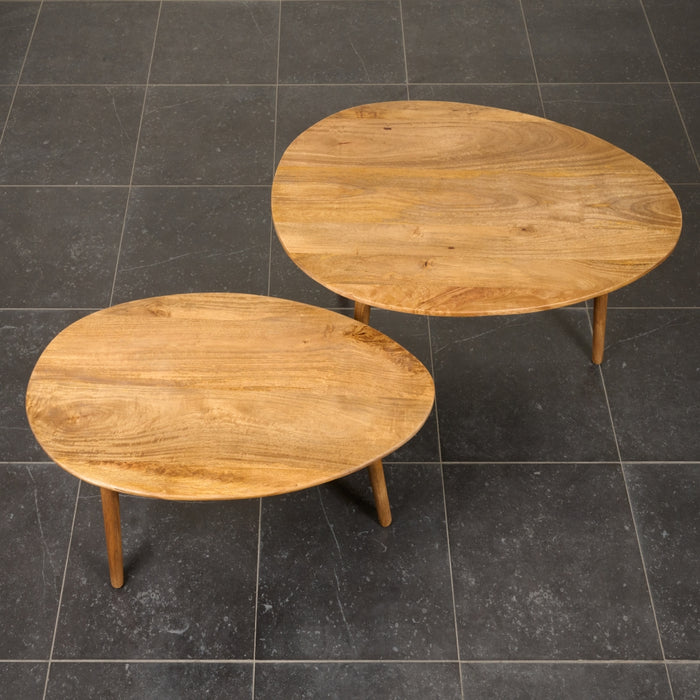 Salontafel (set Van 2) Ales Bruin|Hout - Mango|Hout - Naturel