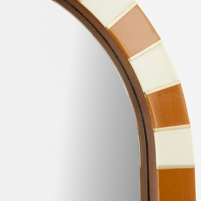 Sissy-Boy Oranje hangspiegel met geblokte omlijsting