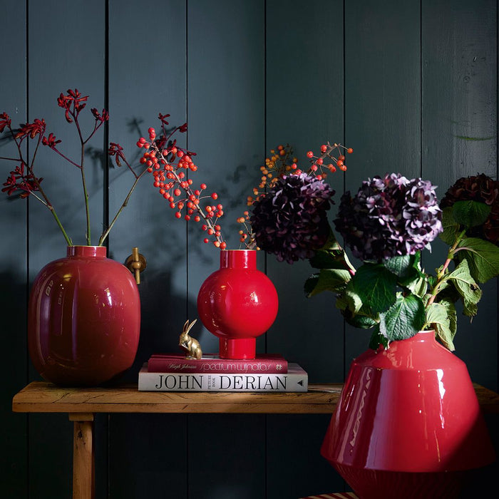 Pip Studio Bloemenvaas - Metalen Vaas - Rood - 18x24cm