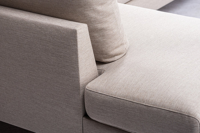 Giga Meubel - Hoekbank Stof - Beige|Eikenhout - 3-Zits Links - Inari