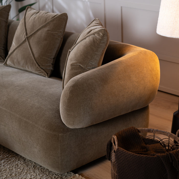 Bronx71 3-zitsbank Palermo velvet bruin