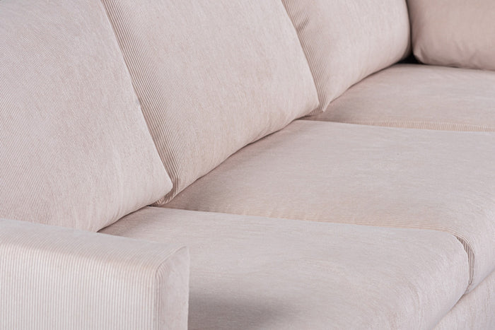 Giga Meubel - Hoekbank Stof - Beige|Metaal - 3-Zits Rechts - Fjord