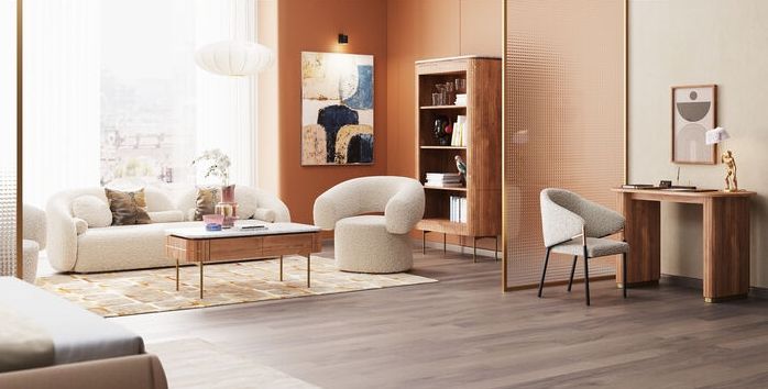 Kare Design Kelly Bank 3-zits - Bouclé Crème Wit